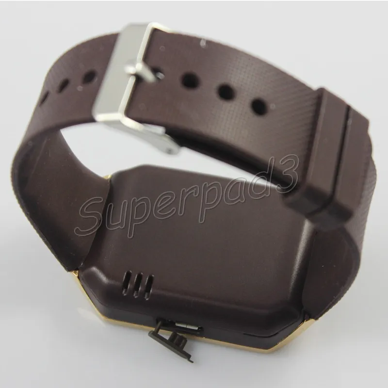 Bluetooth Smart Watch Phone DZ09 för Android iOS -smartphones Sim TF Camera stillasittande påminnelse Passometer Antilost TPU -armband S1767548