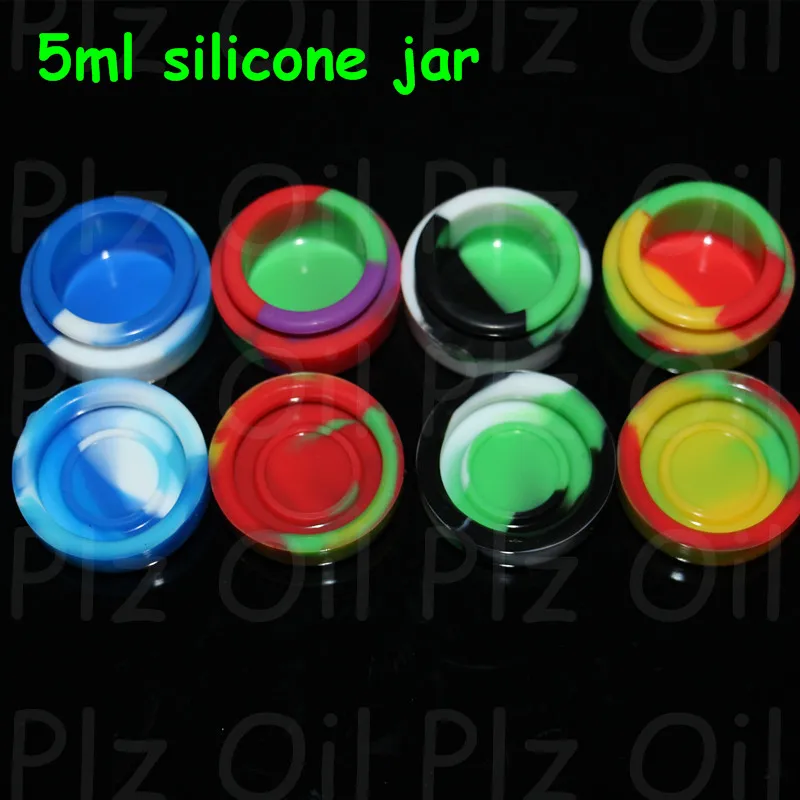 Contenitori BHO all'ingrosso Contenitori BHO 5 ml Contenitore in silicone Impossibile barattoli alimenti alimenti Porta di olio olio di carriera DHL