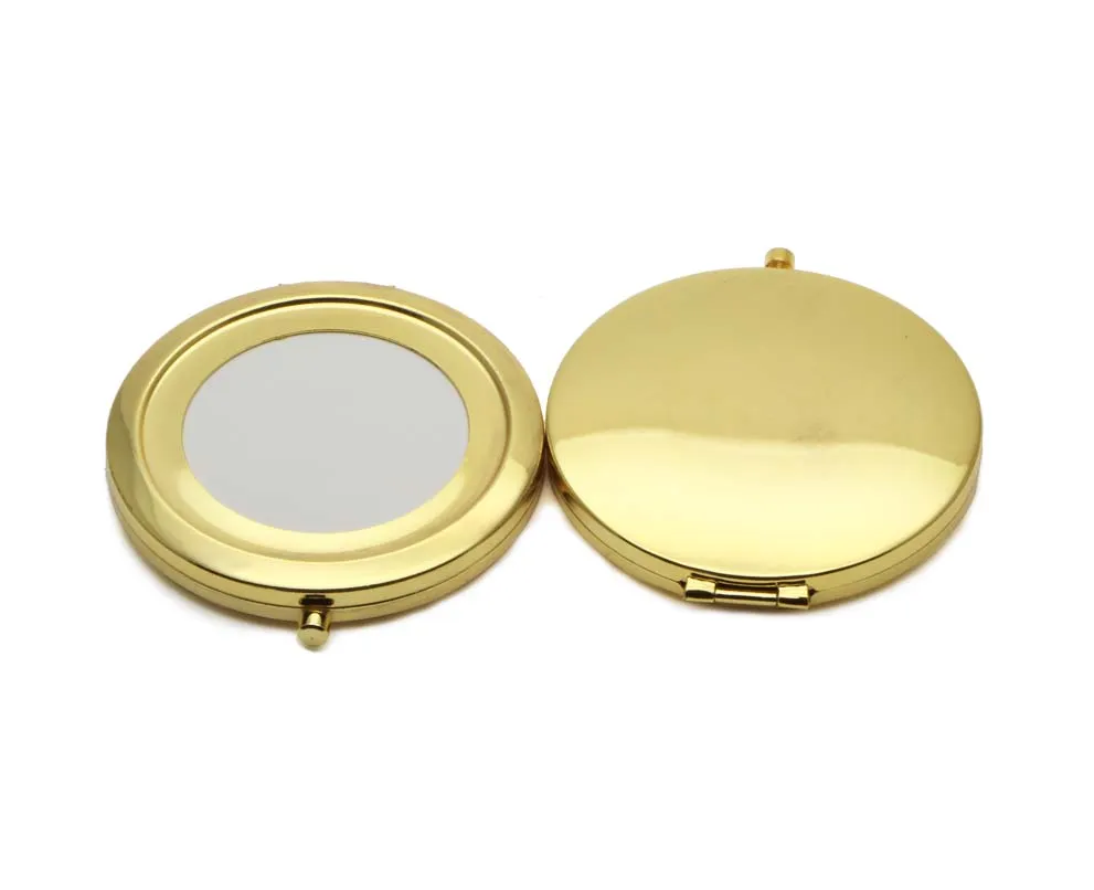 70mm blank gold compact mirror Pock compact mirror magnifying Mirror frame Great for DIY Decro 18410-2