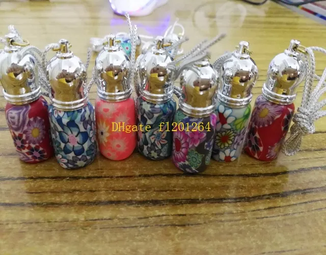 100pcs / lot Livraison gratuite en gros 3 ML Polymer Clay Perfume Bottrges Boulon à rouleau vide Pendre Car