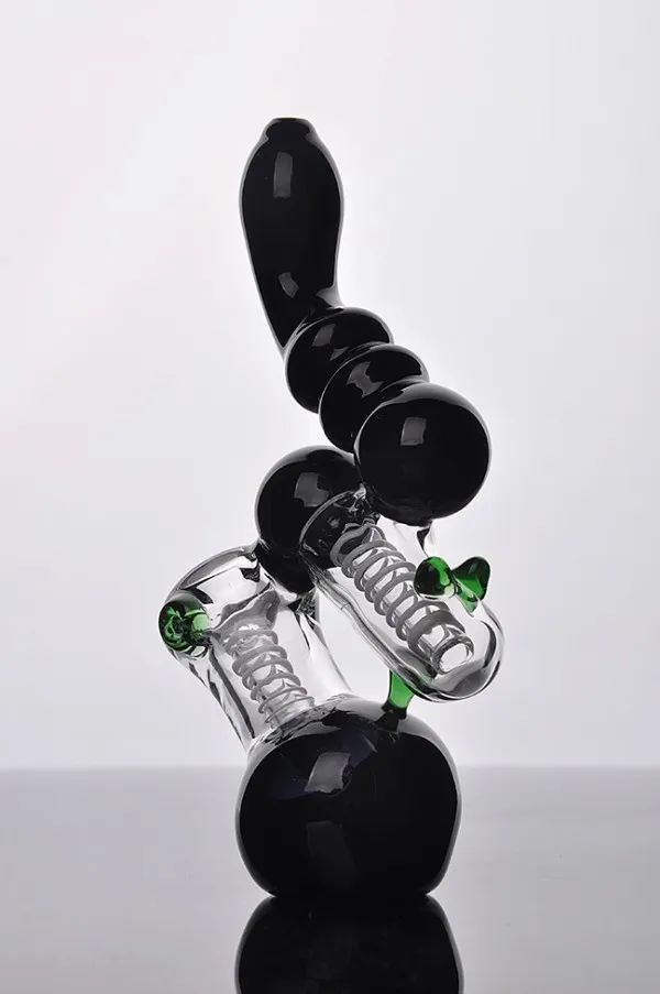 IN STOCK bubbler unique type smoking grinder Simple bongs cheap compact water pipe white black lovely green smoking bongs