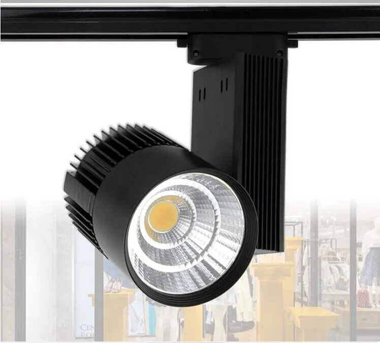 Fabriks grossistpris LED spårljus 30W COB Rail Light Spotlight Equal 300W Halogenlampa Varm kallt Naturvit Råglampa AC85 ~ 265V