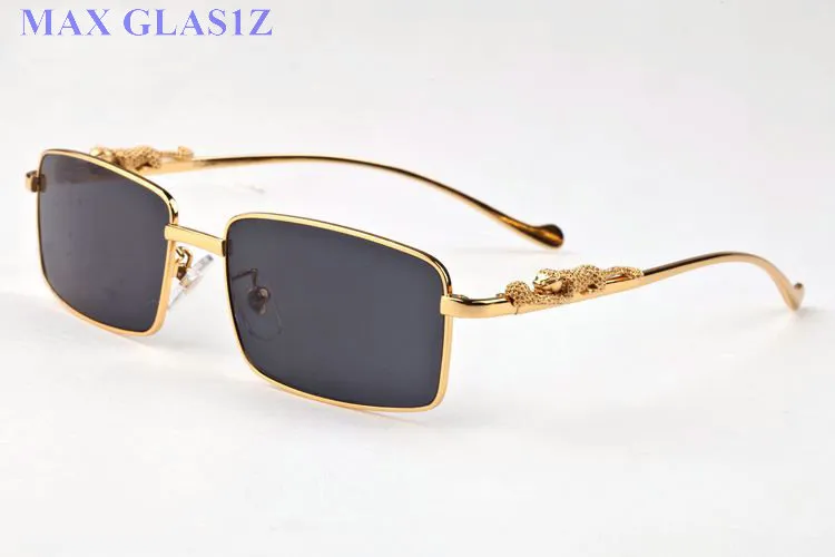 lunettes de soleil sans monture de mode de marque de haute qualité pour hommes et femmes sport lunettes de soleil en métal vintage avec boîte et étui