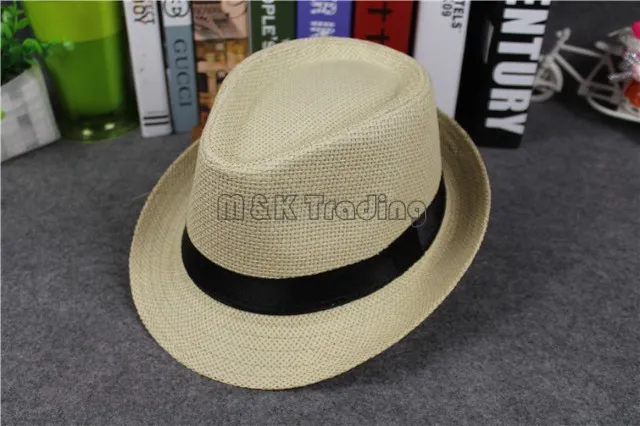 Vogue Women And Men Straw Panama Hats Kids Size Summer Fashion Fedora Stingy Brim Hat Parents Sun Caps 