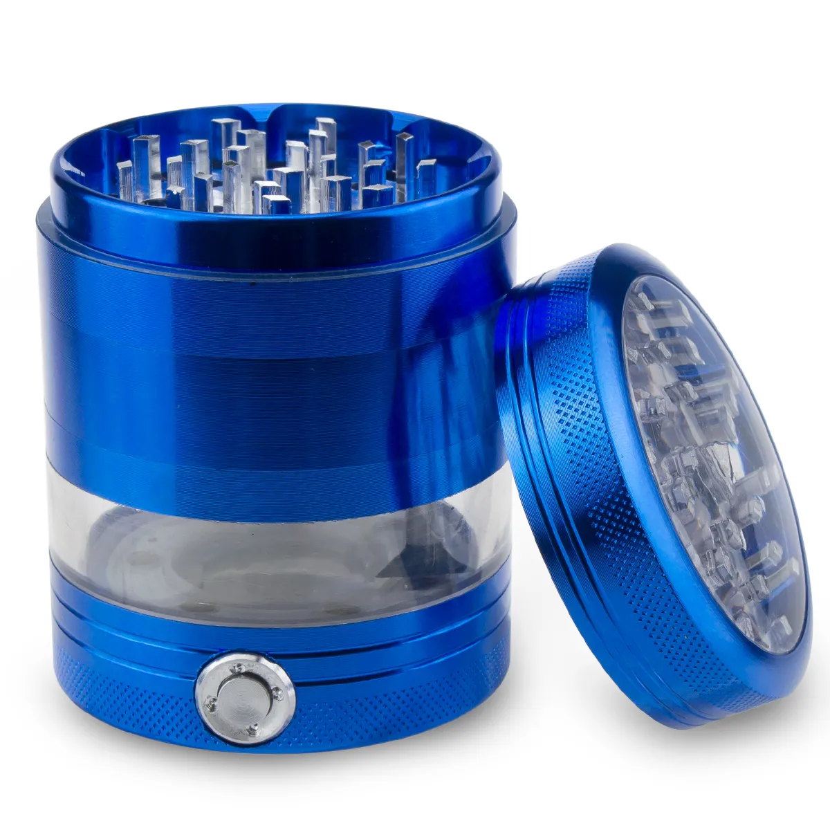 2,5 tum Aluminium LED Herb Grinder 5 Piece Spice Mill Crusher Gratis frakt