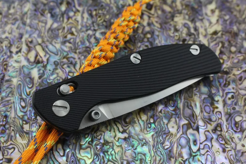 2016 DC ontwerp DC-A6 Shirogorov zakmes real D2 Satin Blade Zwart/Oranje G10 Handvat met DC nylon schede Camping tactische EDC gereedschap