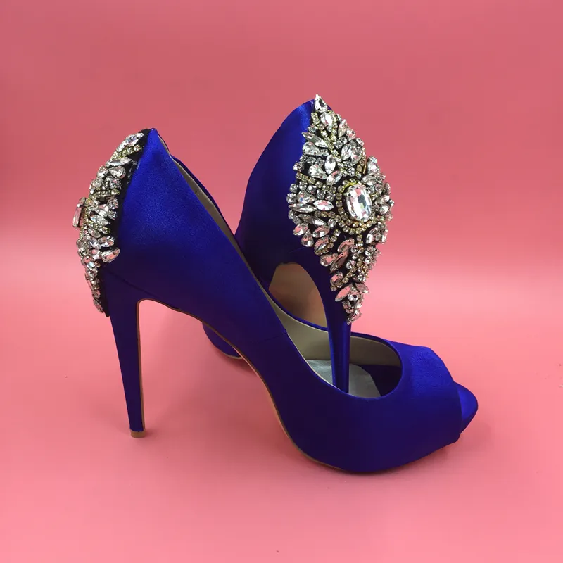 Rhinestone Bridal Wedding Shoes Royal Blue Crystal... From Arrowma, $90 ...