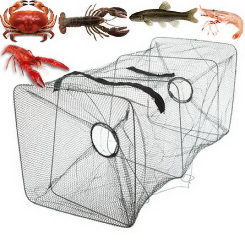 Fishing Bait Trap Dip Cast Net Cage Crab Minnow Crawdad Shrimp Foldable F00030