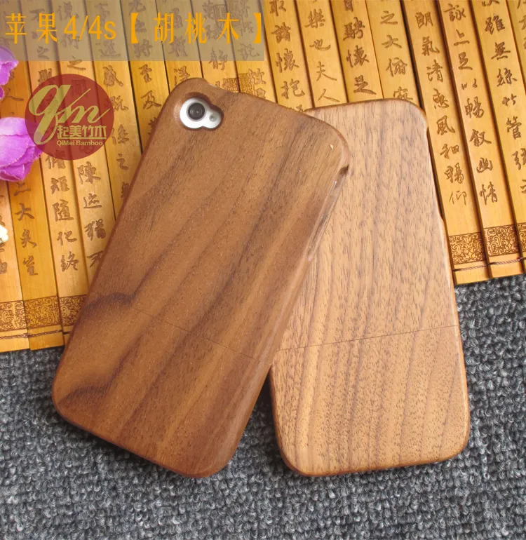 Étui en bois fait main d'origine pour Apple Iphone 4 4s boîtier de téléphone en bambou véritable couverture en bois pour Iphone 5 5C 5s coque arrière rigide