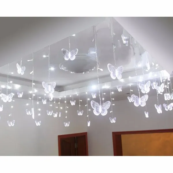 8M x 0,5M Светодиодная гирлянда Fairy Curtain Light с Бабочка Led Curtain Light Празднование Свадебная вечеринка Ball Decoration266j