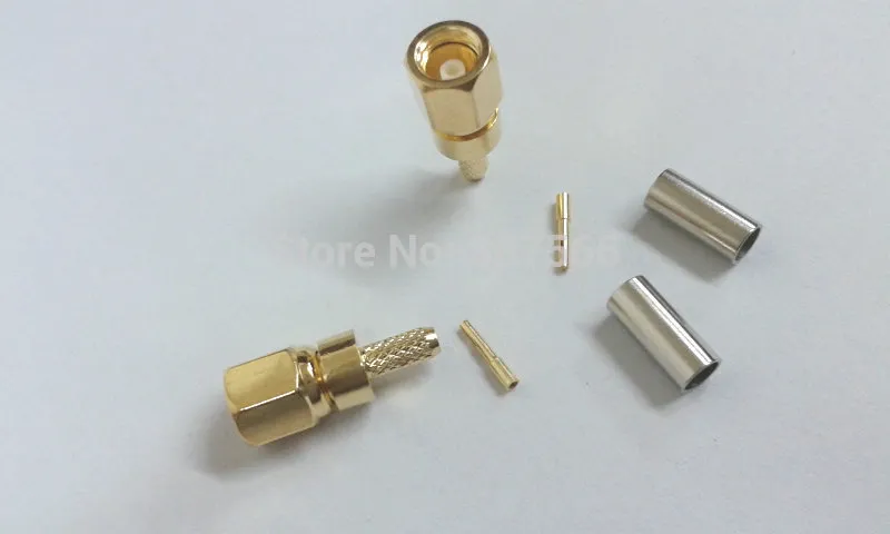 100PCS SMC Jack Female Crimp Striaght Connector för RG316 174 Adapter