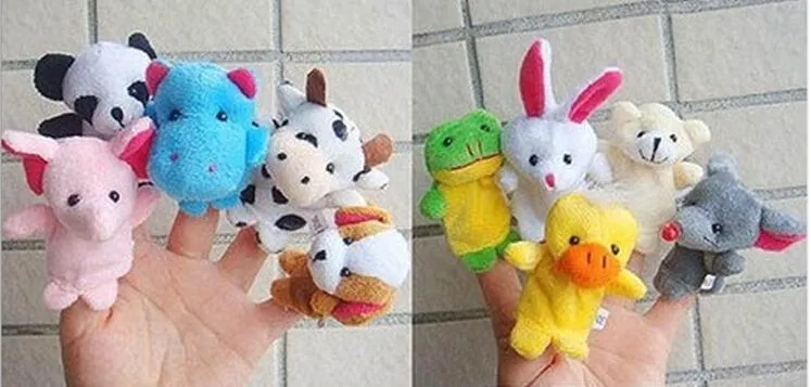 DHL Fedex EMS Animal Finger Puppets Kids Baby Cute Play Storytime Velvet Plush Toys Assorted Animals8513655