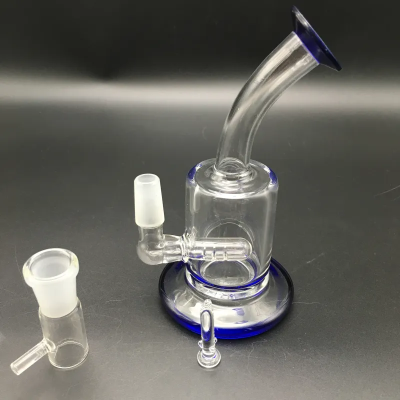 Narguilés 6 pouces Mini bongs épais conduites d'eau capiteux petit bong Narguilé plate-forme pétrolière Bubbler Ash Catcher Percolateur 14.4mm Joint avec bol en verre