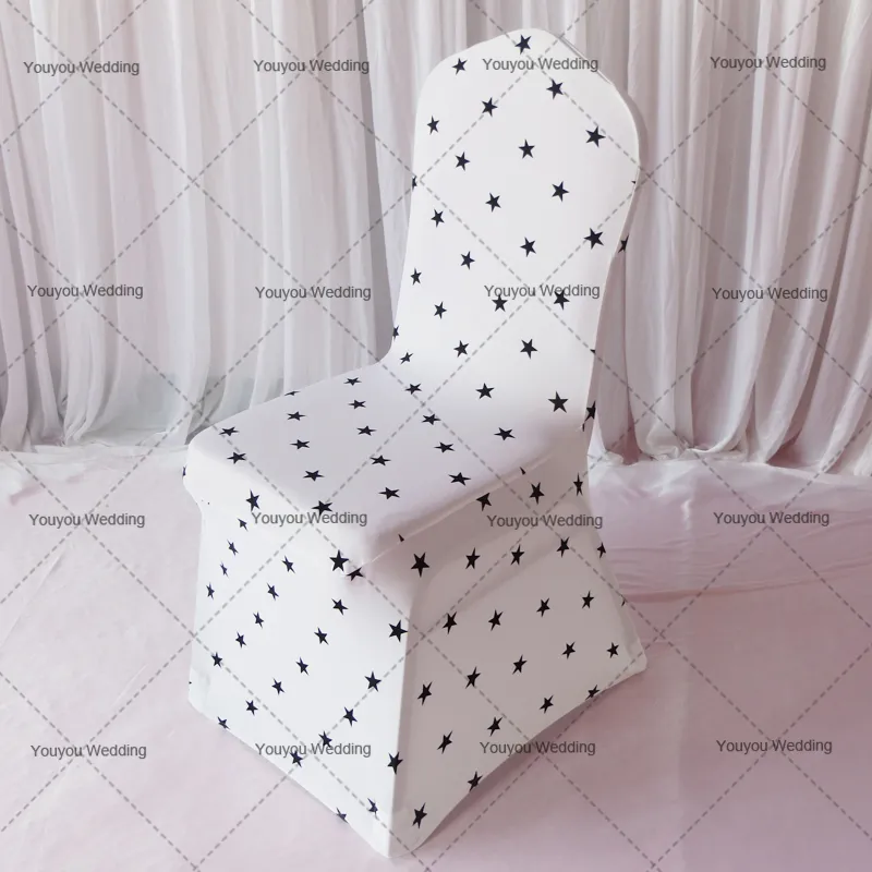 2 estilos para elegir, funda para silla de LICRA impresa, 50 Uds. Por lote, con envío gratis para decoración de bodas y banquetes