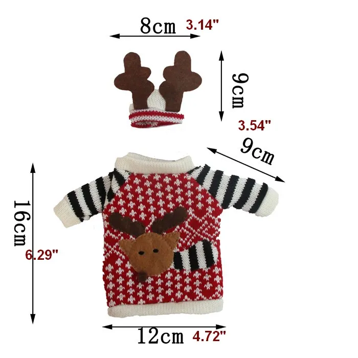 Sacs cadeaux de Noël accessoires arnaments bouteille de vin rouge chapeau hauts et pantalons sac décorations fournitures de fête fête décorations de dîner de cuisine