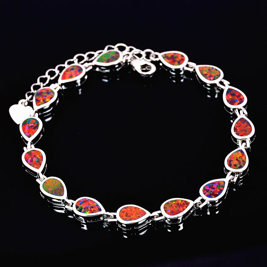 Großhandel Einzelhandel Mode Feines Weiß/Rosa/Grün/Blau Feueropal Armband 925 Silber Überzogener Schmuck BDS1513002