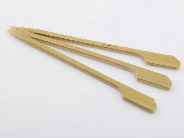 10.5cm Natural Bambu Picks Skewers para BBQ aperitivo Snack Cocktail Grill Kebab Barbeque Sticks Party Restaurante Fornecimento Descartável