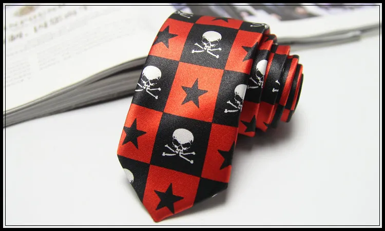 Krawaty czaszki 145 * 5 cm Drukowanie Neck Krawat 4 Kolory Krawat Wariowy Męski Krawat Dla Ojca Dzień Męski Krawat Biznesowy Boże Narodzenie