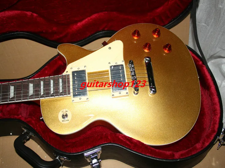 Großhandel Custom Shop Gold Top E-Gitarre Neue traditionelle goldene mit Koffer chinesische Gitarre