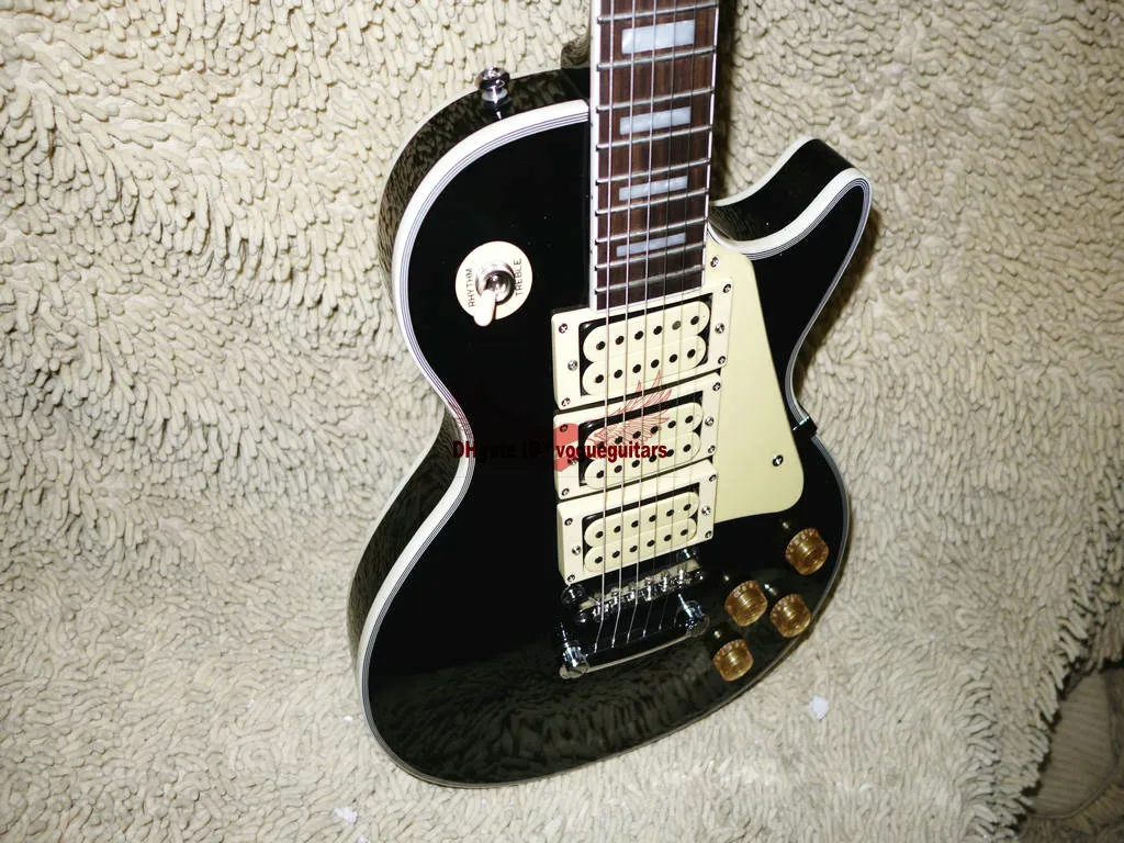 Ace Custom, de alta qualidade, guitarra elétrica negra nova chegada OEM disponível7809571