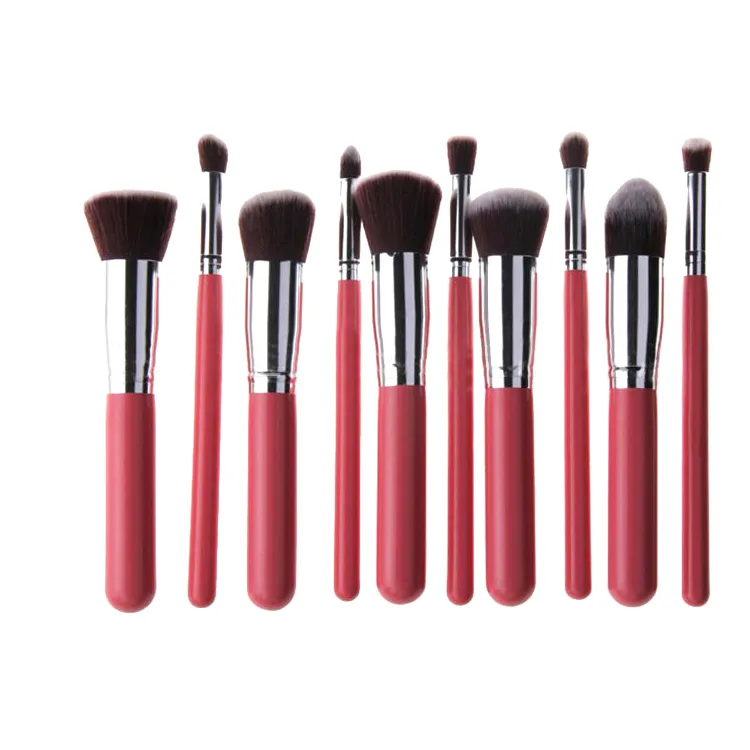 Push-Pop TmakeUp Borstels 10 stks Superior Professionele Zachte Cosmetica Make-up Borstel Set Woman's Kabuki Brush Kit Make-up Borstels Opp Tas