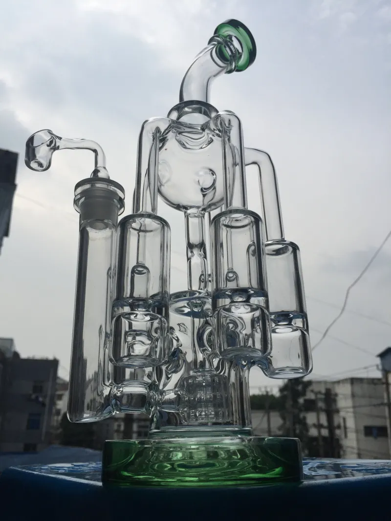 Hosahs Lucency Big Glass Bongs Dabs Bubbler Percolator Glass Bongs Helix Wind Tändare Recycle8869736