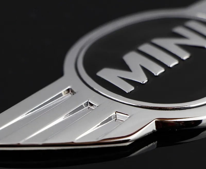 lot Mini Cooper -logotyp 3D -bilklistermärken Metallemblem för mini -bilens frontmärke logotyp med 3M klistermärke för bilmärken Emblem Decor1734659