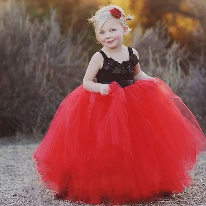 Tutu dress on sale red flower girl