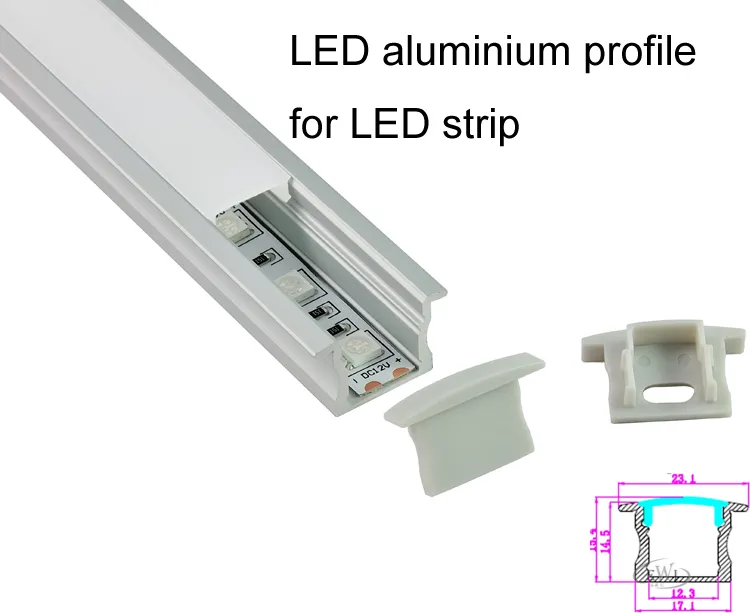 Recessed LED Strip Channel - 10x0.5M Aluminum Profile for SMD5050, 5630 ...