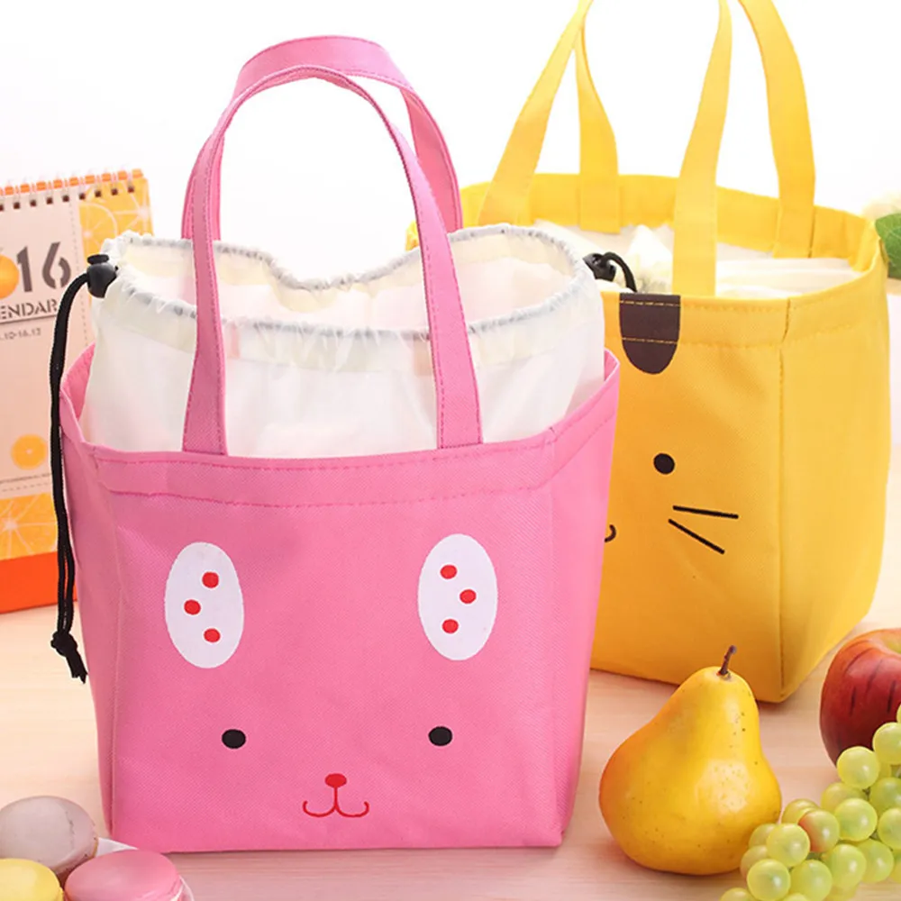 Verdikking Isolatie Waterdichte Draagbare Zuid-Korea Bruin Handtas Lunch Maaltijd Lunchbox Cut Cartoon Small Bag Gratis Verzending