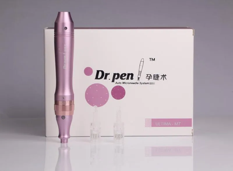 M7-C Purple Dr. Pen Derma Pen Auto Micro針システム調整可能な針の長さ0.25mm-3.0mmの電気薄暗いスタンプ
