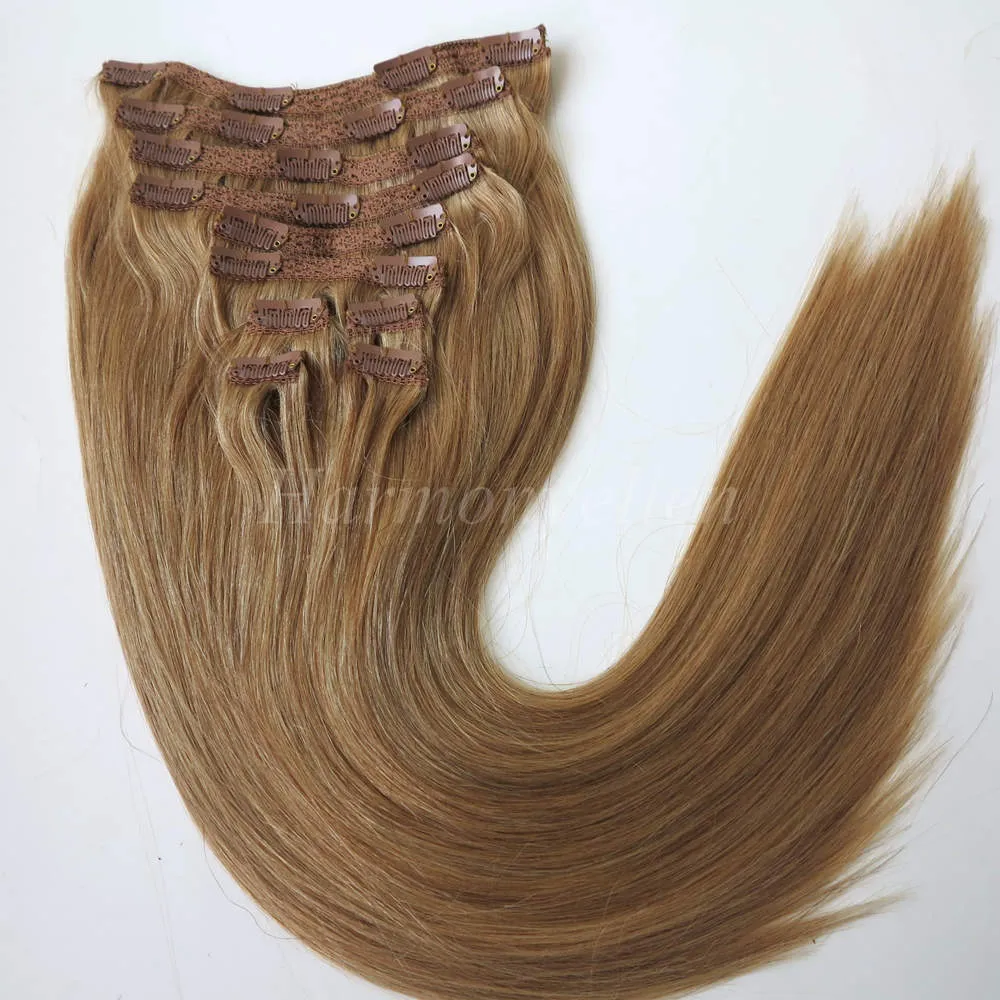 사람의 모발 연장에있는 브라질 머리핀 가득 차있는 머리 220g 브라질 사람의 모발 연장에있는 머리 연장 클립
