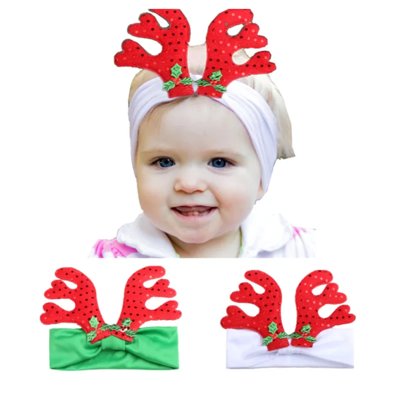 2017 neue kleine Geweih Stirnband für Kinder Weihnachten Party Dress Up Stirnbänder für Baby Mädchen Kleinkind Kopfbedeckung Haarschmuck Haarschleife