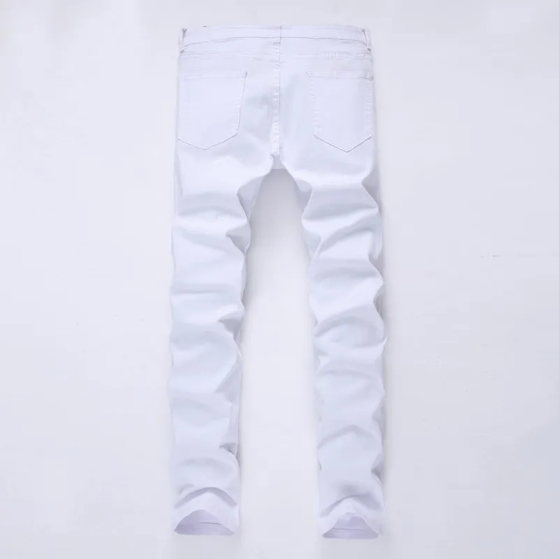 Swag Mens Designer Brand Jeans neri Skinny strappati Distrutti Pantaloni elasticizzati slim fit con fori uomo