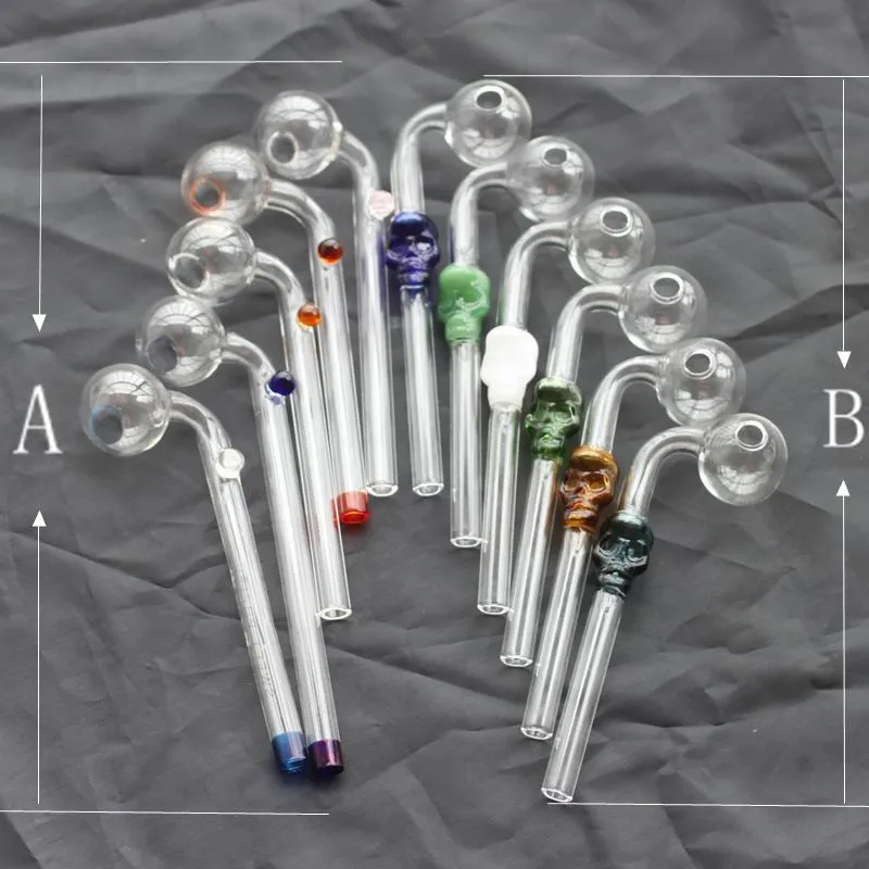 2 Style glass pipes Curved Glass Oil Burners Pipes with Different Colored Balancer Water Pipe smoking pipes hookahs glass bongs