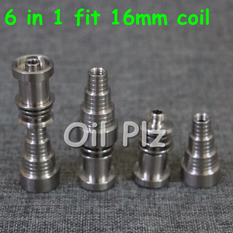 hand tools Universal 6 in 1 domeless titanium nails 10mm 14mm 18mm joint for male and female nail gr2 fit 16mm heating coil