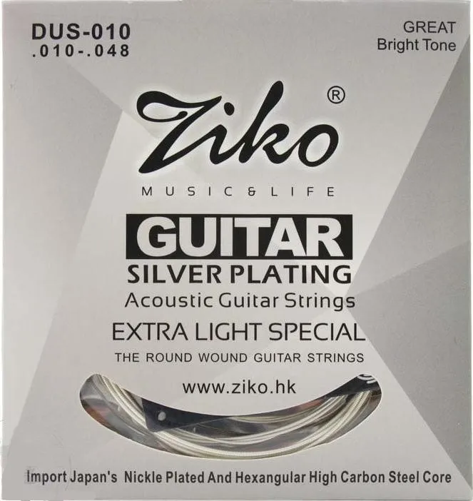 ZIKO 010-048 DUS-010 Akustische Gitarrensaiten Versilberung Gitarrenteile Musikinstrumente Zubehör