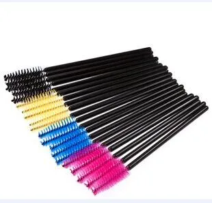 very cheap Disposable Eyelash Brush Mascara Wands Applicator Makeup Cosmetic Tool Pink Blue Yellow Black color Hot Sell