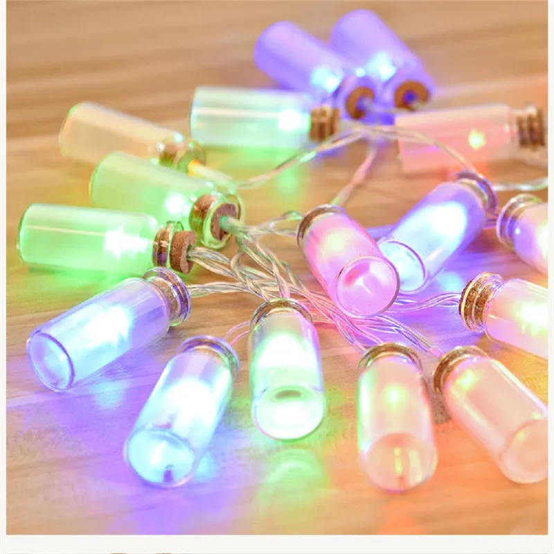 Glass Wishing Bottle Christmas String Light Warm White purple pink RGB LED Light Waterproof Romantic Fairy Pendant Halloween Decoration