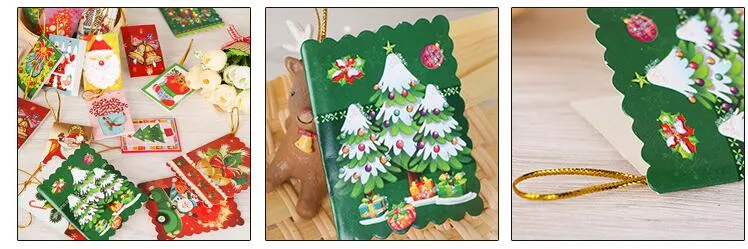 Christmas Cards Printed Xmas Ornaments Wishing Card 6.5X5.5Cm Sweet Wish Lovely For Birthday Kids Gift With Retail Package