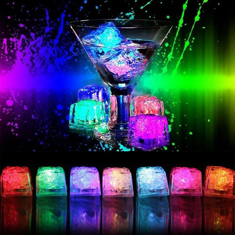 Luzes LED Polychrome flash partido Luzes LED de incandescência dos cubos de gelo piscando intermitente Decor Light Up Bar Club casamento