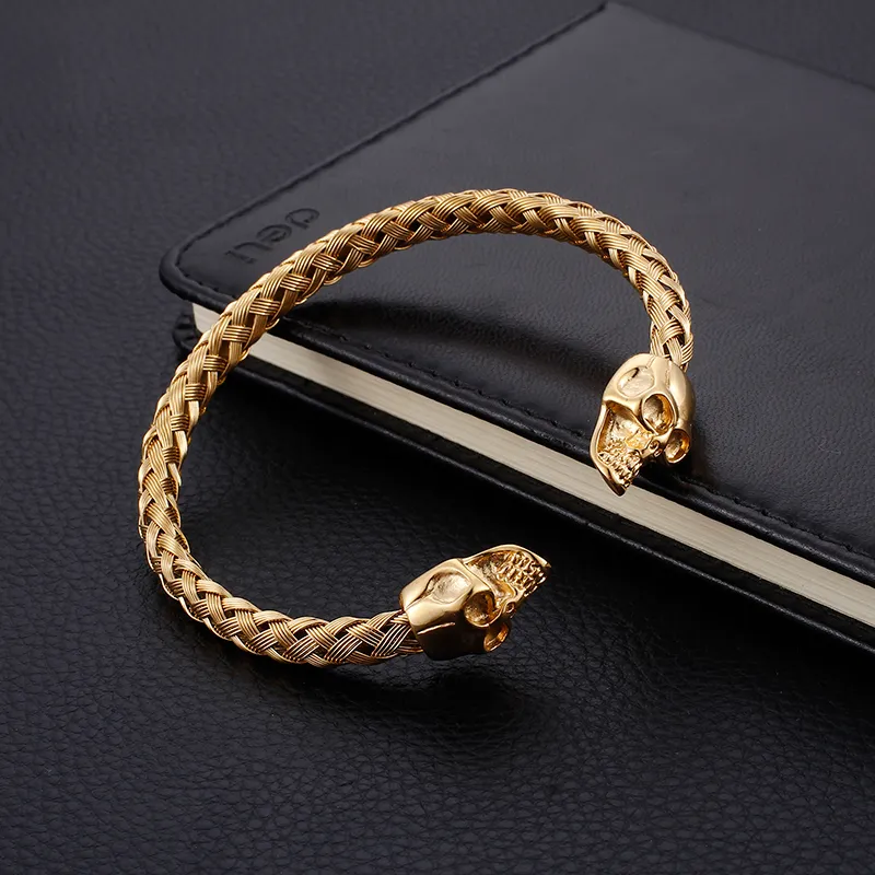 316L en acier inoxydable Gol Not Tire bracelet Skull End Bracelet Amis Gift2450154