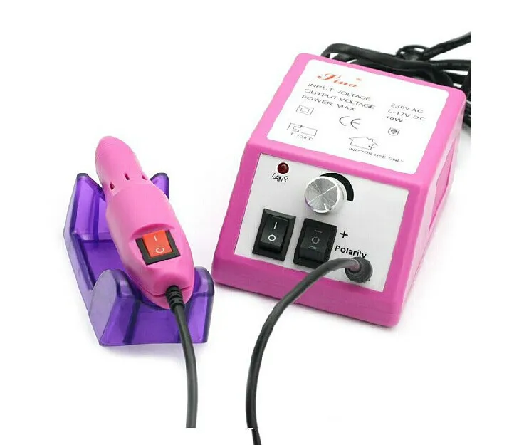 Professionell Pink Electric Nail Drill Manicure Machine med borrbitar 110V-240V (EU Plug) Lätt att använda bästa kvalitet