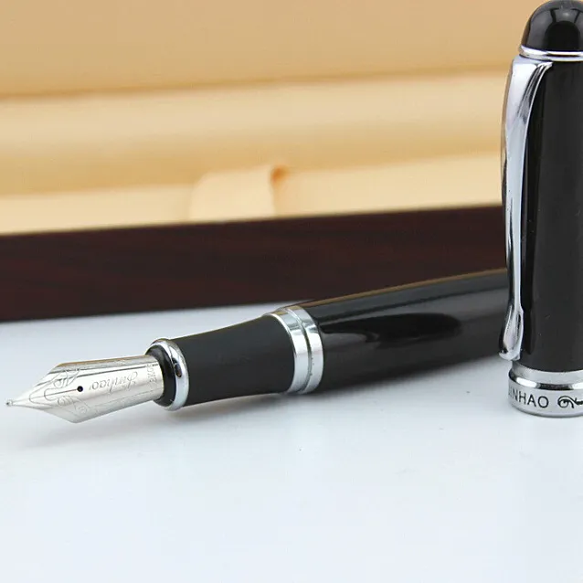 Hot Sale JINHAO X750 Lava Black Medium Nib Fountain Pen Silver Trim BI2G E00157 BARD