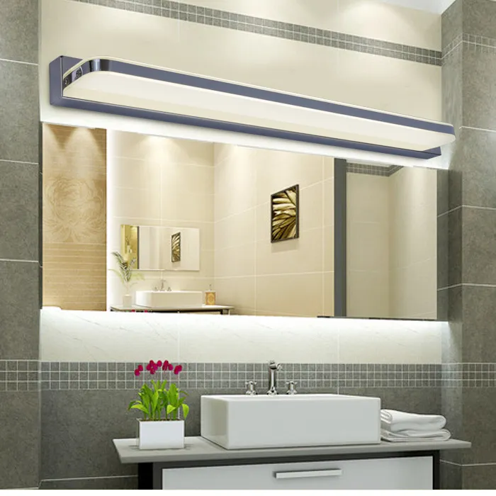 New Simple Bathroom Mirror Light LED Bathroom Wall Lamp Stainless Steel lamparas de pared Make-up Waterproof Anti-fog Lamps