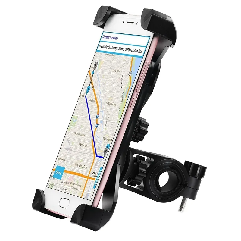 Universal 360 Rotating Bicycle Bike Phone Holder Handlebar Clip Stand Mount Bracket For Smart Mobile Cellphone With Retail Package