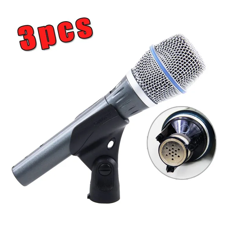 3 pièces réel condensateur beta87a top qualité beta 87a micro portable supercardioïde condensateur microphone vocal avec un son incroyable