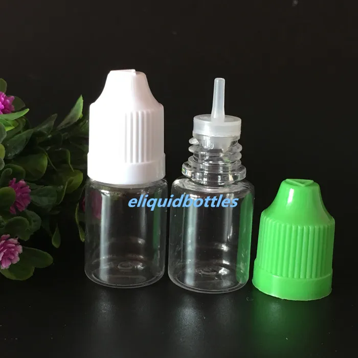 5 ml PET E-Flüssigkeitsflaschen mit bunten kindersicheren Verschlüssen, 5 ml kleine Plastikflasche für Ejuice Eliquid Factory Großhandel