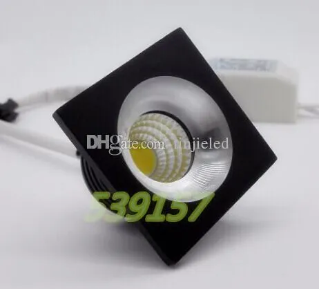 뜨거운 판매 미니 스퀘어 블랙 바디 COB LED 다운 라이트 5W COB LED 천장 조명 Dimmable Downlights AC85-265V