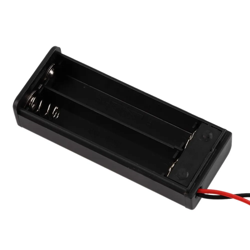 2 * AAA Battery Storage Case Box Holder för 2st AAA -batterier med ON/OFF -omkopplare leder 1007# 26Awg Black Wholesale